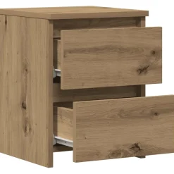 vidaXL Nachtkastje 30x30x40 cm bewerkt hout artisanaal eikenkleurig