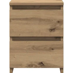 vidaXL Nachtkastje 45x35x52 cm bewerkt hout zwart