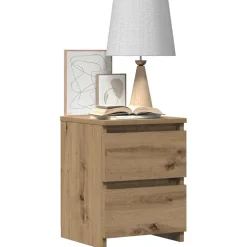 vidaXL Nachtkastje 45x35x52 cm bewerkt hout zwart