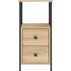 vidaXL Nachtkastje 34x35,5x70 cm bewerkt hout sonoma eikenkleurig