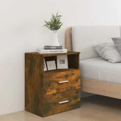 vidaXL Nachtkastje 50x32x60 cm gerookt eikenkleurig