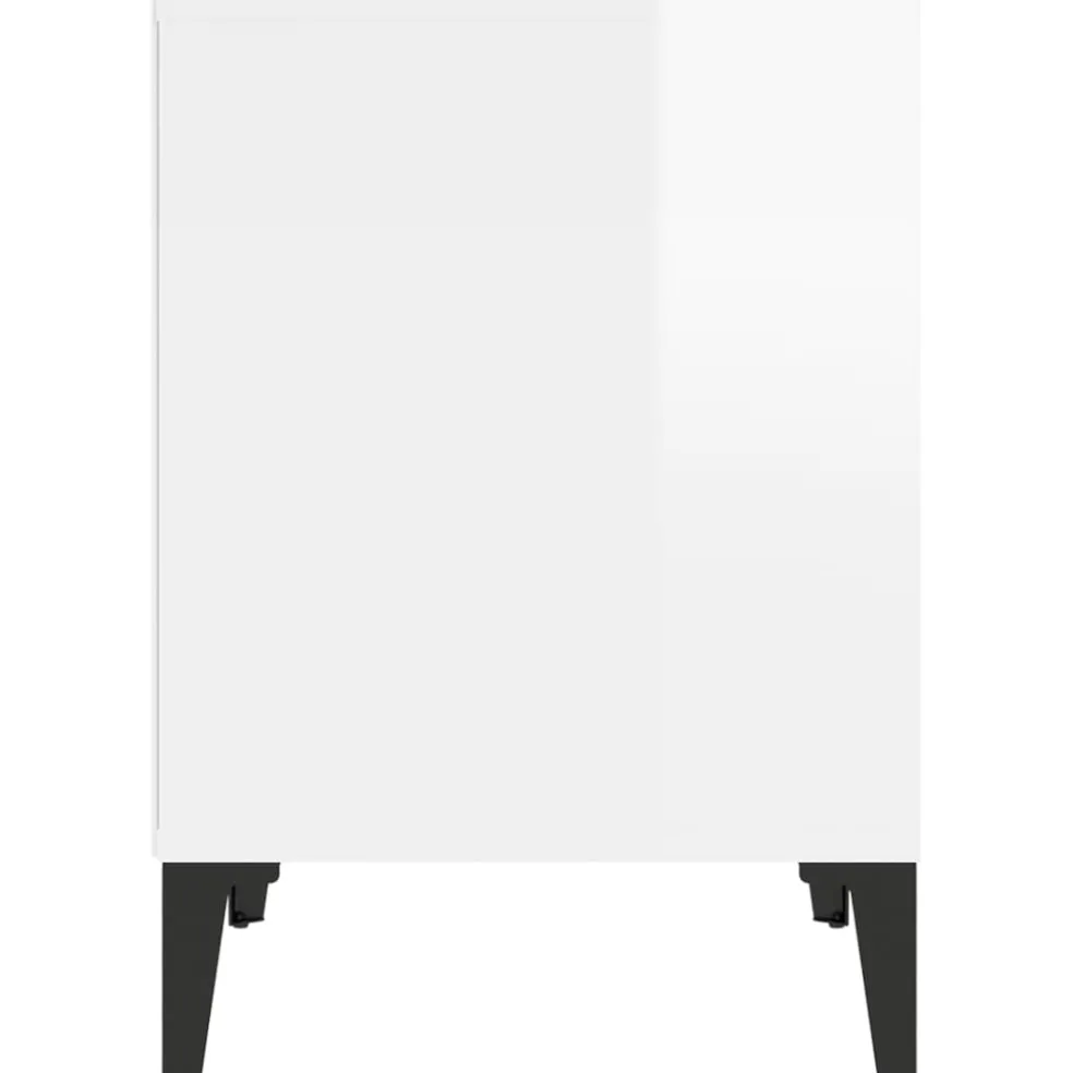 vidaXL Nachtkastje 40x35x50 cm hoogglans wit