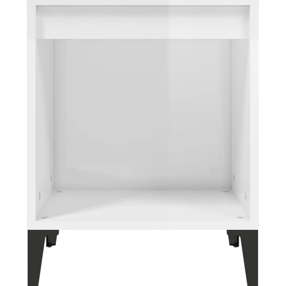 vidaXL Nachtkastje 40x35x50 cm hoogglans wit