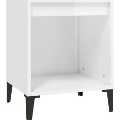 vidaXL Nachtkastje 40x35x50 cm hoogglans wit