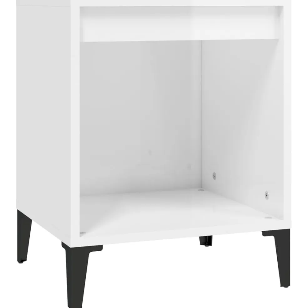 vidaXL Nachtkastje 40x35x50 cm hoogglans wit