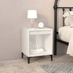 vidaXL Nachtkastje 40x35x50 cm hoogglans wit