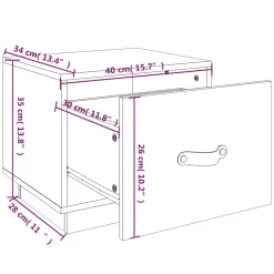 vidaXL Nachtkastje 40x34x35 cm massief grenenhout wit