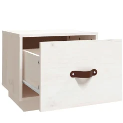 vidaXL Nachtkastje 40x34x35 cm massief grenenhout wit