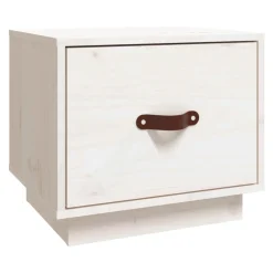 vidaXL Nachtkastje 40x34x35 cm massief grenenhout wit