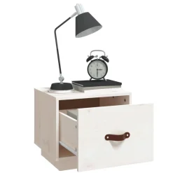 vidaXL Nachtkastje 40x34x35 cm massief grenenhout wit
