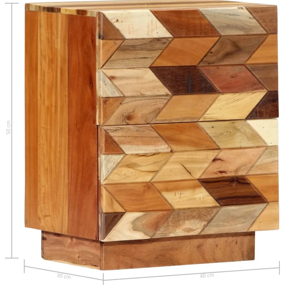 vidaXL Nachtkastje 40x30x50 cm massief gerecycled hout