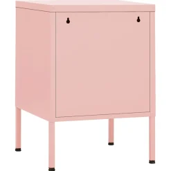vidaXL Nachtkastje 35x35x51 cm staal roze
