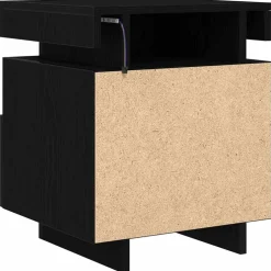 vidaXL Nachtkastje Zwart Eiken 40 x 35 x 70 cm Bewerkt hout