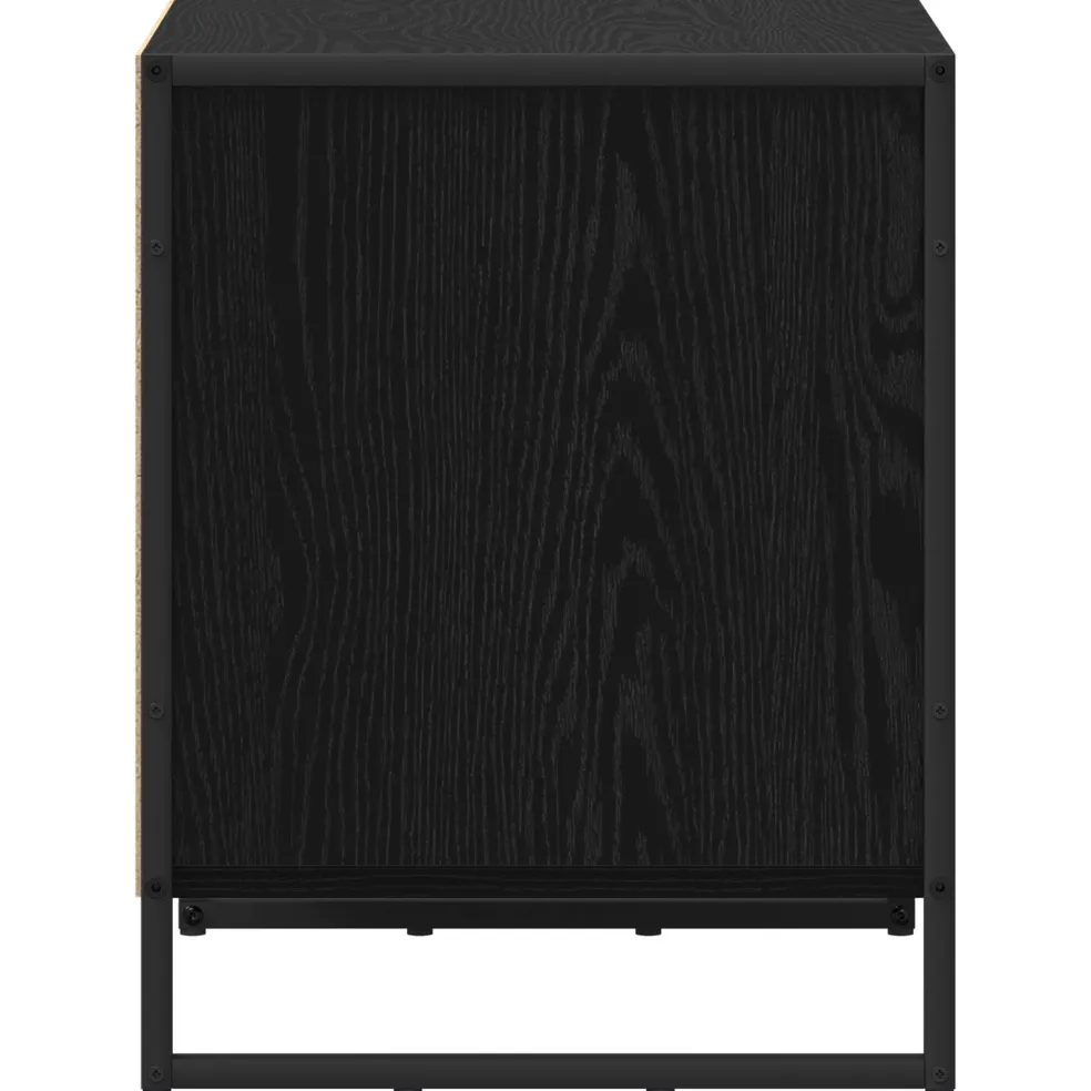 vidaXL Nachtkastje Zwart Eiken 50 x 39,5 x 50 cm Bewerkt hout
