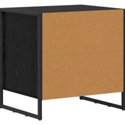 vidaXL Nachtkastje Zwart Eiken 50 x 39,5 x 50 cm Bewerkt hout