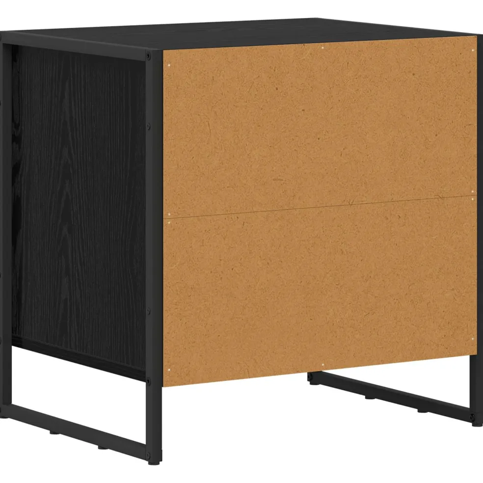 vidaXL Nachtkastje Zwart Eiken 50 x 39,5 x 50 cm Bewerkt hout