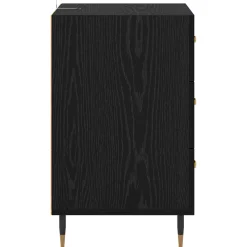 vidaXL Nachtkastje Zwart Eiken 40 x 40 x 66 cm Bewerkt hout