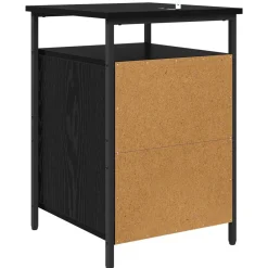 vidaXL Nachtkastje Zwart Eiken 40 x 42 x 60cm Bewerkt hout