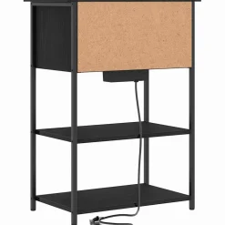 vidaXL Nachtkastje Zwart Eiken 55 x 31 x 76 cm Bewerkt hout
