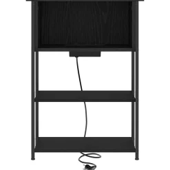vidaXL Nachtkastje Zwart Eiken 55 x 31 x 76 cm Bewerkt hout