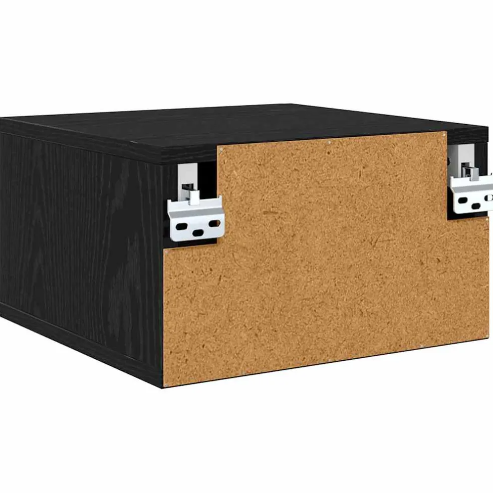 vidaXL Nachtkastje Zwart eiken 35 x 35 x 20 cm Bewerkt hout