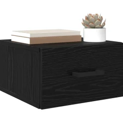vidaXL Nachtkastje Zwart eiken 35 x 35 x 20 cm Bewerkt hout