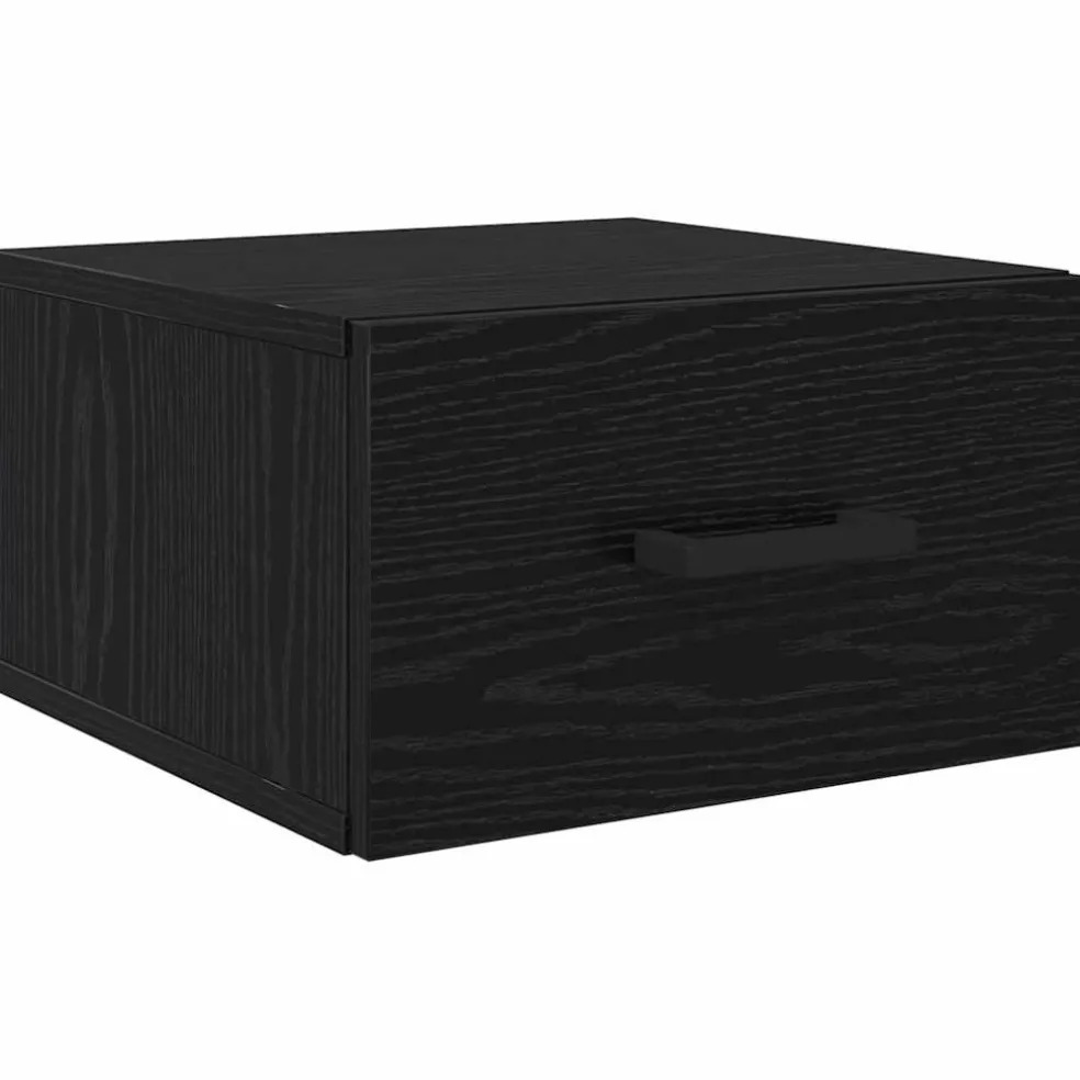 vidaXL Nachtkastje Zwart eiken 35 x 35 x 20 cm Bewerkt hout