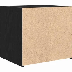 vidaXL Nachtkastje Zwart Eiken 50 x 40 x 45 cm Bewerkt hout