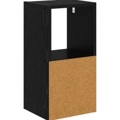 vidaXL Nachtkastje Zwart Eiken 25,5 x 22 x 49,5 cm Bewerkt hout