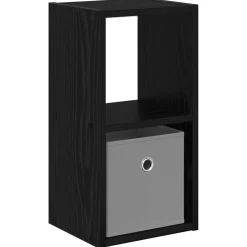 vidaXL Nachtkastje Zwart Eiken 25,5 x 22 x 49,5 cm Bewerkt hout