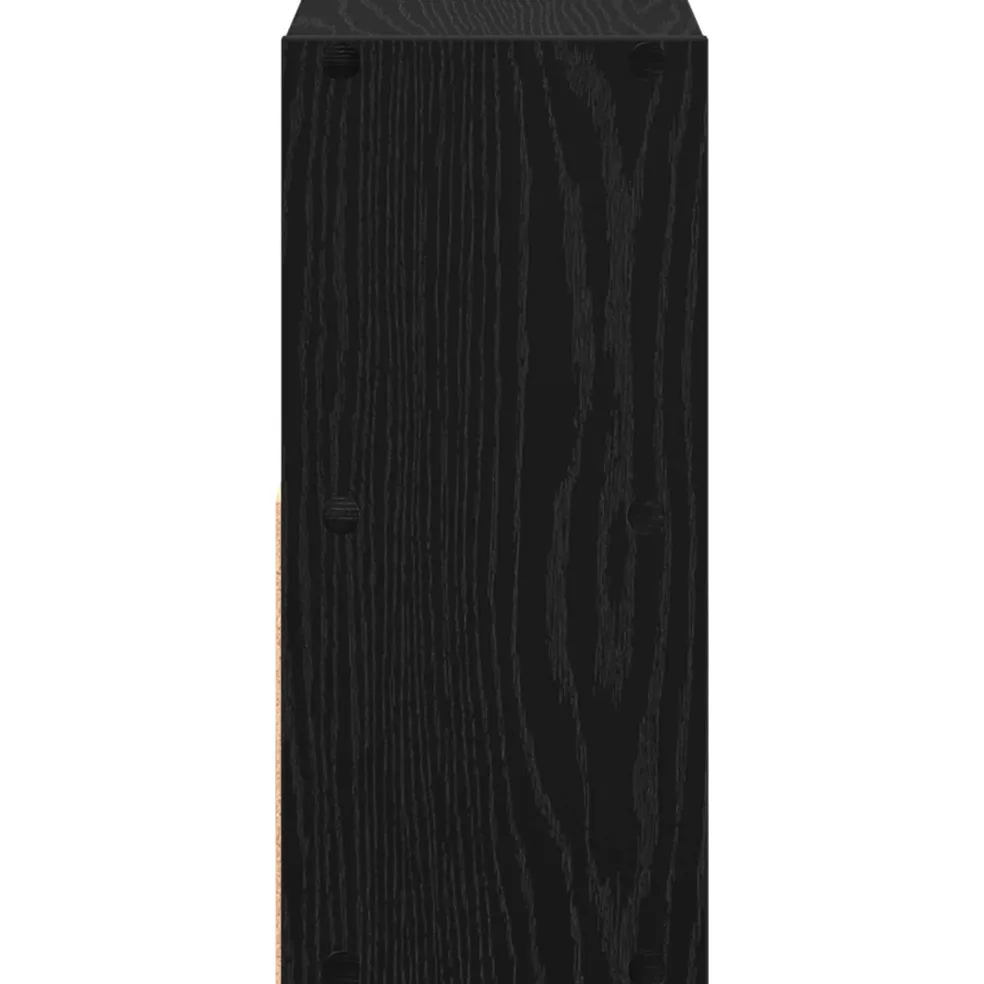 vidaXL Nachtkastje Zwart Eiken 25,5 x 22 x 49,5 cm Bewerkt hout