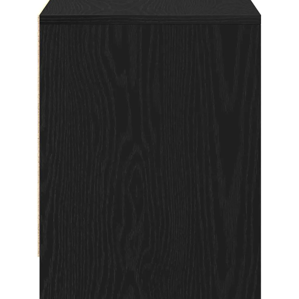 vidaXL Nachtkastje Zwart Eiken 45 x 34 x 44,5 cm Bewerkt hout