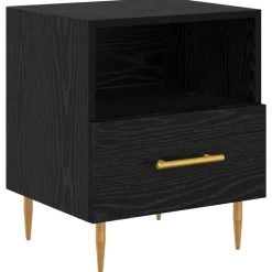 vidaXL Nachtkastje Zwart 40 x 35 x 47,5 cm Bewerkt hout
