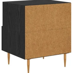 vidaXL Nachtkastje Zwart 40 x 35 x 47,5 cm Bewerkt hout