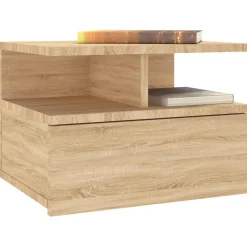 vidaXL Nachtkastje zwevend 40x31x27cm bewerkt hout sonoma eikenkleurig