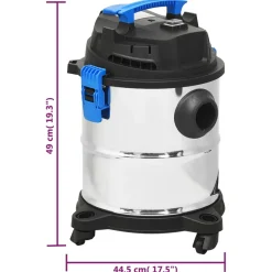 vidaXL Nat- en droogzuiger 1200 W 20 L zilverkleurig