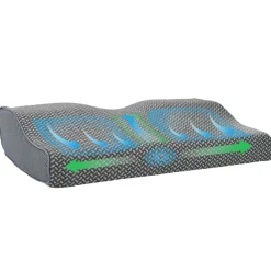vidaXL Nek kussen Grijs Traagschuim 59 x 34 x 12 cm