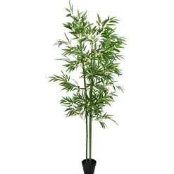 vidaXL Nepp Bambo Boom 2 st Groen 60 x 18 x 190 cm Stof en Bamboe