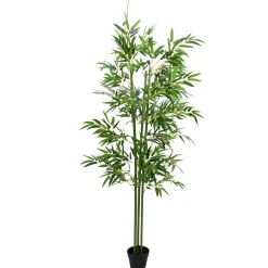 vidaXL Nepp Bambo Boom 2 st Groen 60 x 18 x 190 cm Stof en Bamboe
