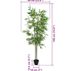 vidaXL Nepp Bambo Boom 4 st Groen 60 x 18 x 190 cm Stof en Bamboe