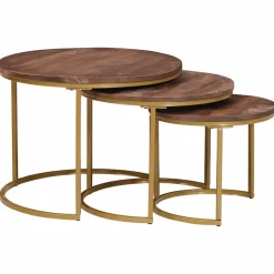 vidaXL Nest Koffietafels 3 st Donkerbruin 60 x 60 x 45 cm