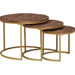 vidaXL Nest Koffietafels 3 st Donkerbruin 60 x 60 x 45 cm