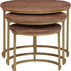 vidaXL Nest Koffietafels 3 st Donkerbruin 60 x 60 x 45 cm