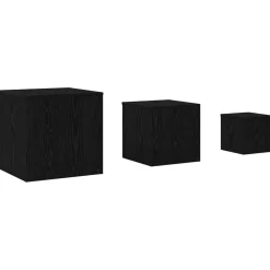 vidaXL Nesttafel 3 st Zwart Eiken 45 x 45 x 45 cm Bewerkt hout