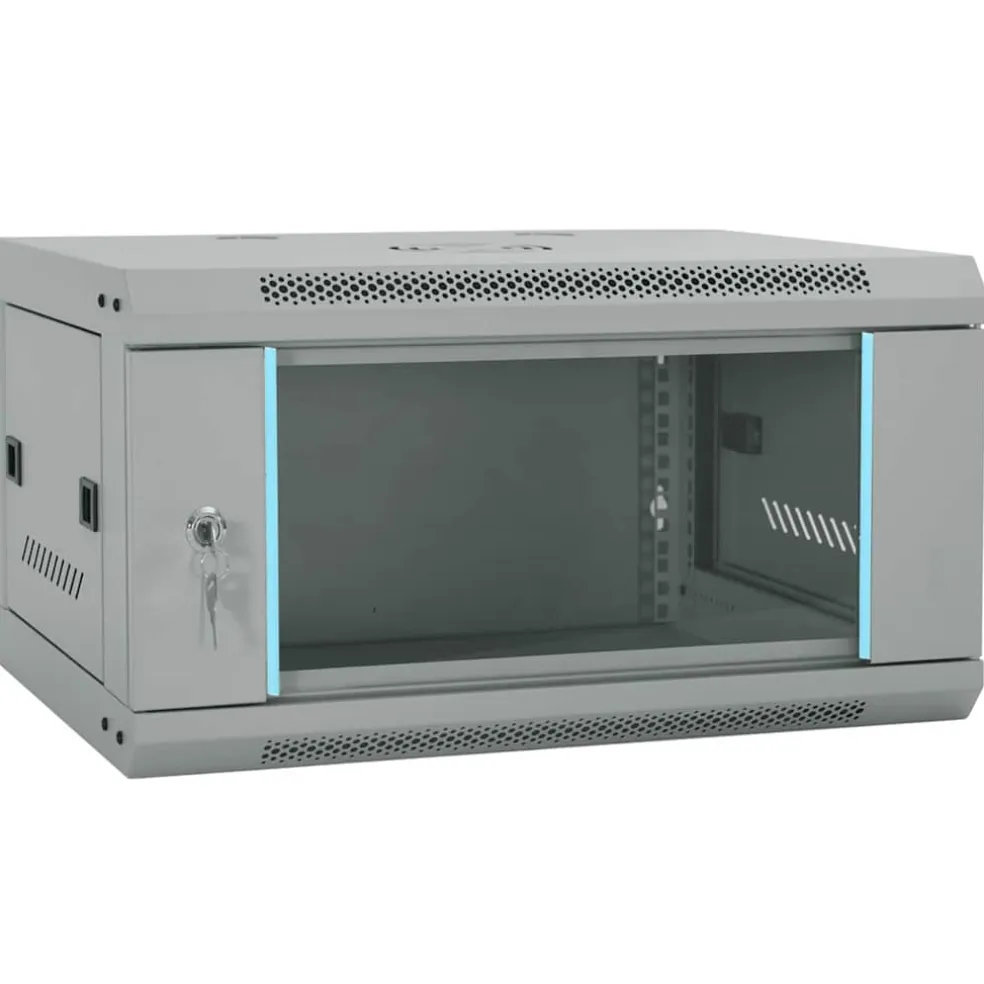 vidaXL Netwerk kabinet met opslag Grijs 60 x 45 x 35 cm Staal