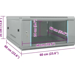 vidaXL Netwerk kabinet met opslag Grijs 53 x 60 x 30 cm Staal