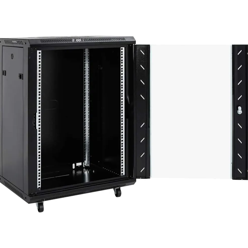 vidaXL Netwerk kabinet met opslag Zwart 600 x 600 x 1000 mm Staal