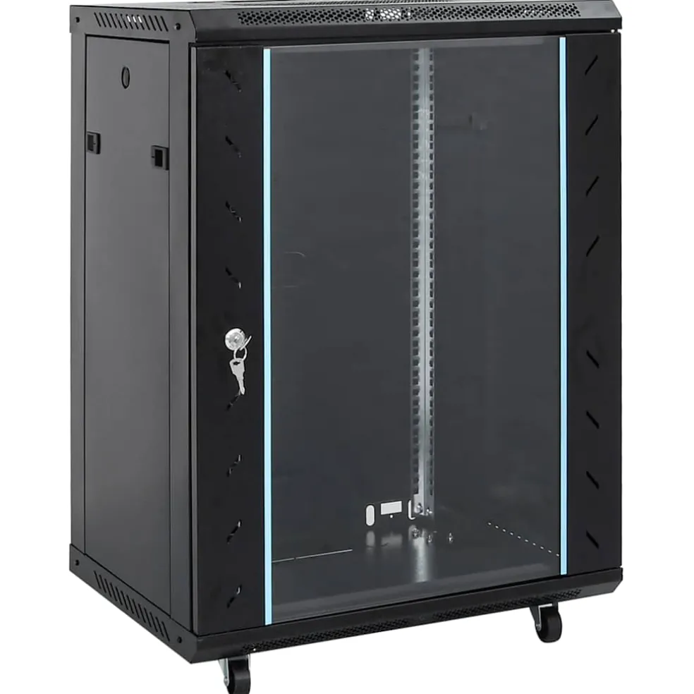 vidaXL Netwerk kabinet met opslag Zwart 600 x 600 x 1000 mm Staal