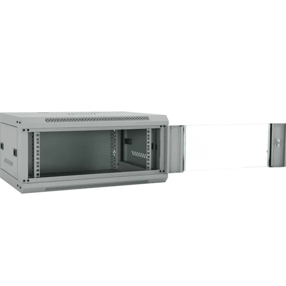 vidaXL Netwerk kabinet met opslag Grijs 60 x 35 x 28 cm Staal