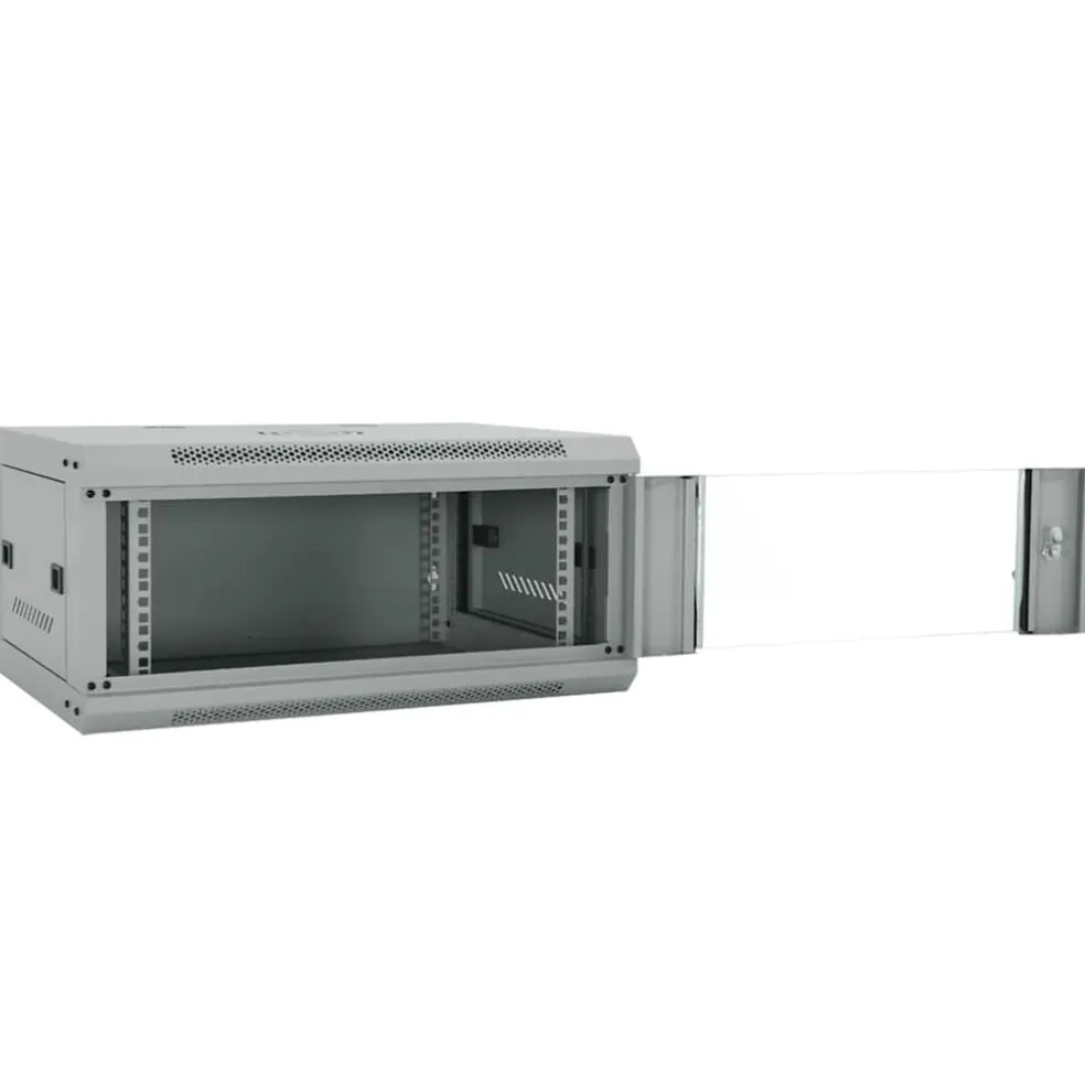 vidaXL Netwerk kabinet met opslag Grijs 60 x 45 x 28 cm Staal